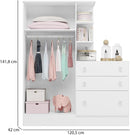 Guarda Roupa Roupeiro com Cômoda Doce Sonho Qmovi Branco