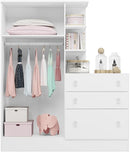 Guarda Roupa Roupeiro com Cômoda Doce Sonho Qmovi Branco