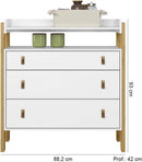 Cômoda Trocador Infantil Fantasia 4410 Qmovi Branco Acetinado