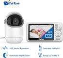 TakTark Babá Eletrônica Câmera, 4.3" Monitores de Câmara de Vídeo, Pan & Tilt, 2 Way Audio, Visão Nocturna, Zoom Digital, Decoração Sonora VOX, Ideal para Novos Pais