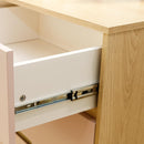 Cômoda infantil para Quarto de Bebê Mdf 6 gavetas Linha Tomi Quater Branco com Carvalho