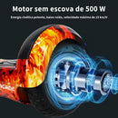 Hoverboard Elétrico - 6.5 " Roda, 4400 mAh Skate Elétrico, Autobalanceamento Inteligente, Bluetooth, LED, 15km/h, 120kg Carga Máxima - Ideal para Crianças e Adultos - Uso em Casa, Parque (Chama Gélida)
