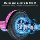 Hoverboard Elétrico - 6.5 " Roda, 4400 mAh Skate Elétrico, Autobalanceamento Inteligente, Bluetooth, LED, 15km/h, 120kg Carga Máxima - Ideal para Crianças e Adultos - Uso em Casa, Parque (Roxo Estelar)