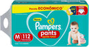 Fralda Pampers Pants Ajuste Total Tamanho M, Fácil de Vestir, 112 Unidades