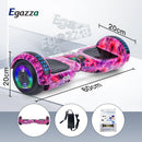 Egazza K5 Hoverboard Roxo Galáxia, Scooter de Equilíbrio 6,5” com Bluetooth e Luzes LED para Crianças e Adolescentes