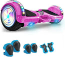 Hoverboard Elétrico - 6.5 " Roda, 4400 mAh Skate Elétrico, Autobalanceamento Inteligente, Bluetooth, LED, 15km/h, 120kg Carga Máxima - Ideal para Crianças e Adultos - Uso em Casa, Parque (Roxo Estelar)