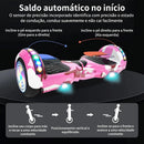Hoverboard Elétrico - 4400 mAh Skate Elétrico, 6.5 " Roda , Autobalanceamento Inteligente, Bluetooth, LED, 15km/h, 120kg Carga Máxima - Ideal para Crianças e Adultos - Uso em Casa, Parque (Rosa)