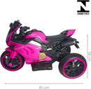 Moto Elétrica Infantil Super Moto Rosa com 3 Rodas com Som e Luz Frente e Ré