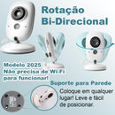 Babá Eletrônica Inteligente Câmera para Bebês com Tela de 3.2" Visão Noturna 10M Infravermelha, Áudio Bidirecional, Detecção de Som VOX, Monitoramento Temperatura, com canção de Ninar