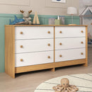 Clique para ver a imagem completa       3+ Cômoda Infantil 136cm com 6 Gavetas Flex Multimóveis Mp4262 - Madeirado/branco