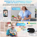 Babá Eletrônica Sem Fio 720p Tela LCD de 2,8" com Zoom Digita, Monitor de Vídeo Sem Wi-Fi, Áudio Bidirecional, Visão Noturna, Sensor de Temperamento e Vela Ninar 127V/220V