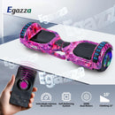 Egazza K5 Hoverboard Roxo Galáxia, Scooter de Equilíbrio 6,5” com Bluetooth e Luzes LED para Crianças e Adolescentes