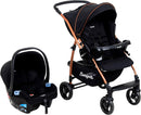 Travel System Burigotto Carrinho de Bebê Rio 22 com Bebê Conforto Materna Preto Cobre