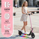 Patinete Elétrico Infantil de 2 Rodas, Velocidade Máxima 16km/h, Scooter Elétrica Dobrável e Leve para Crianças de 6 a 12 Anos, Design Seguro e Estável com Guidão Ajustável