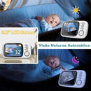 Babá Eletrônica Inteligente Câmera para Bebês com Tela de 3.2" Visão Noturna 10M Infravermelha, Áudio Bidirecional, Detecção de Som VOX, Monitoramento Temperatura, com canção de Ninar
